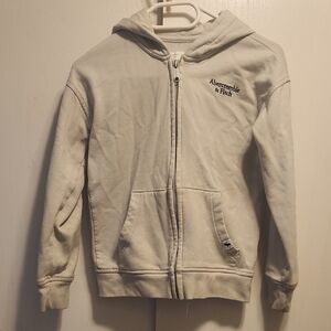 Abercrombie & Fitch Kids Cream Zip-Up Hoodie
